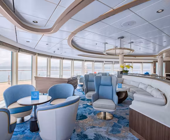 Observation lounge on Ocean Victory, Arctic cruise ship