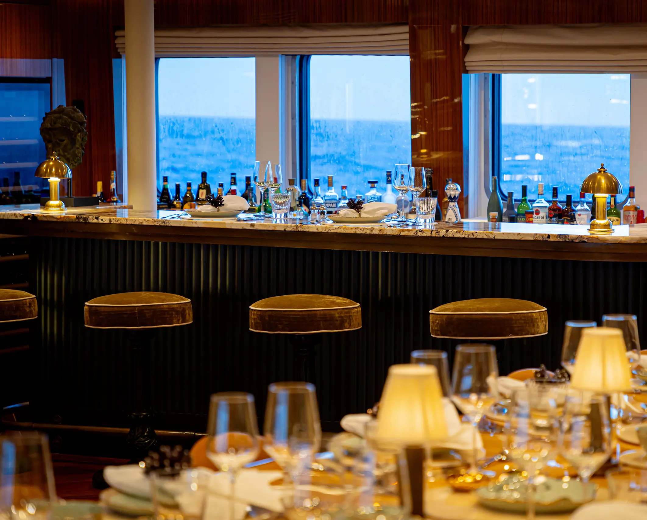 The bar by the main lounge, Aqua Lares