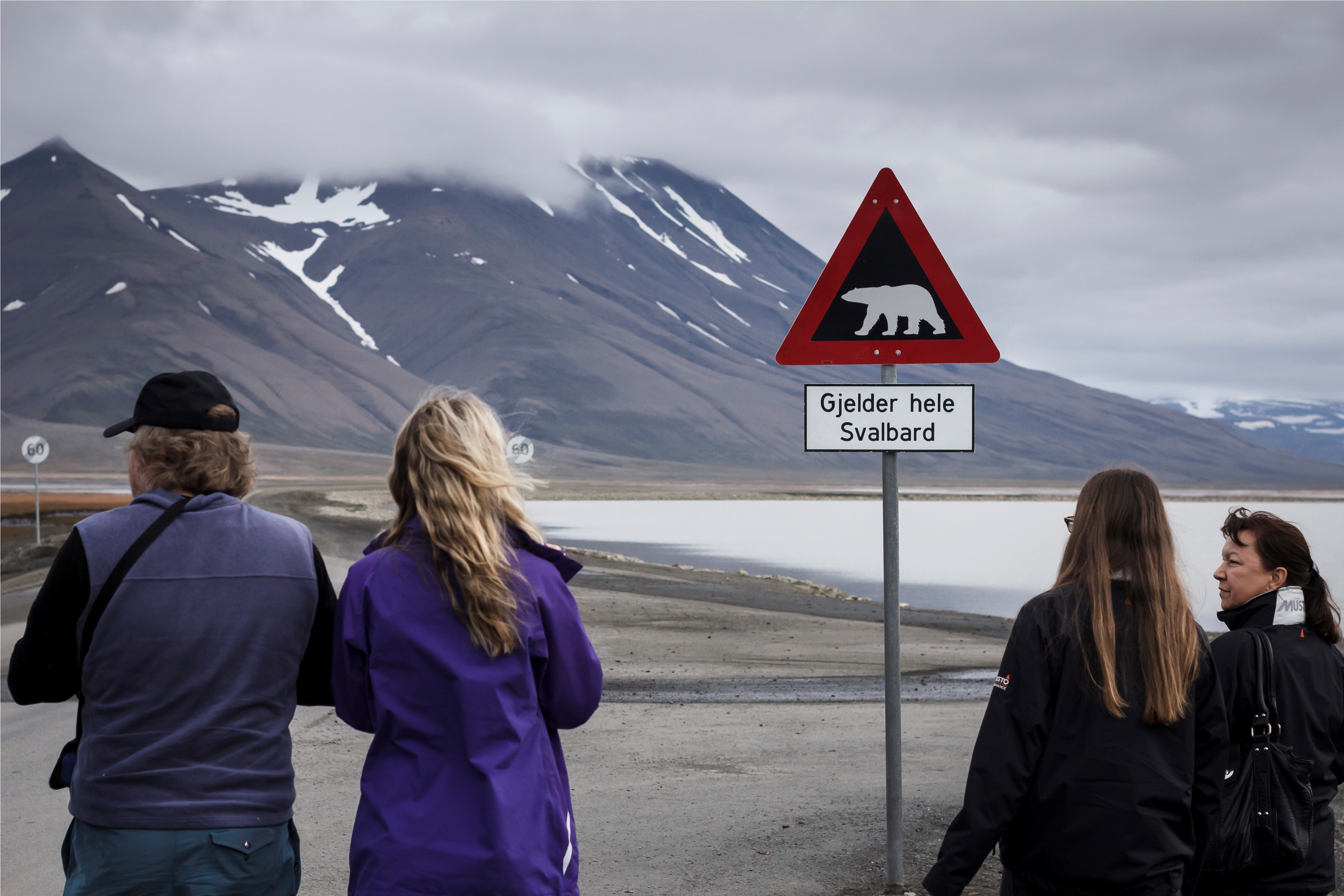 Polar bear warning sign on Spitsbergen