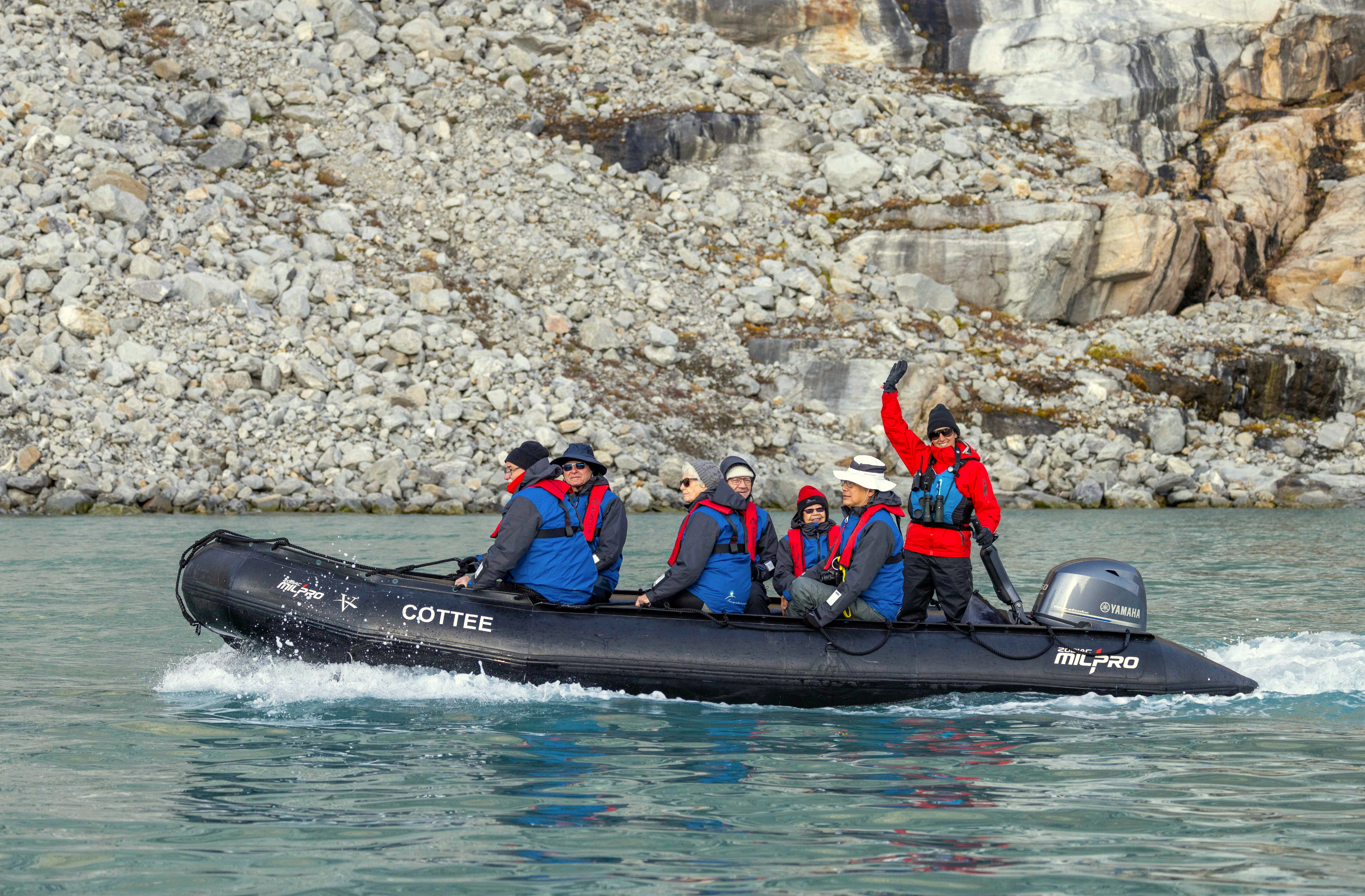 Zodiac cruising in Greenland