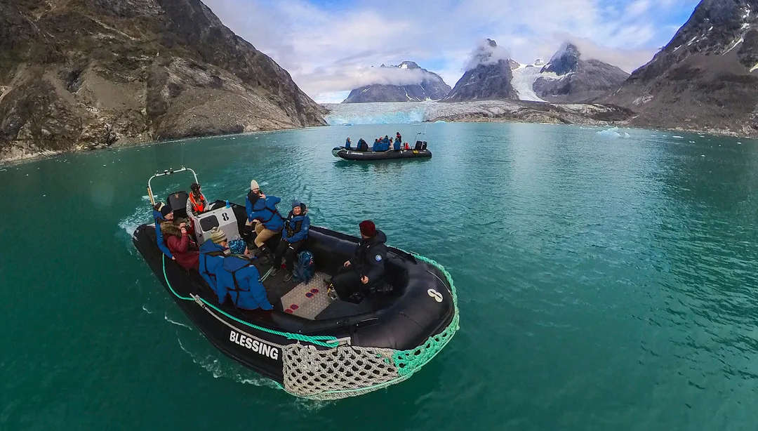 Zodiac excursion in Evighedsfjord, Greenland