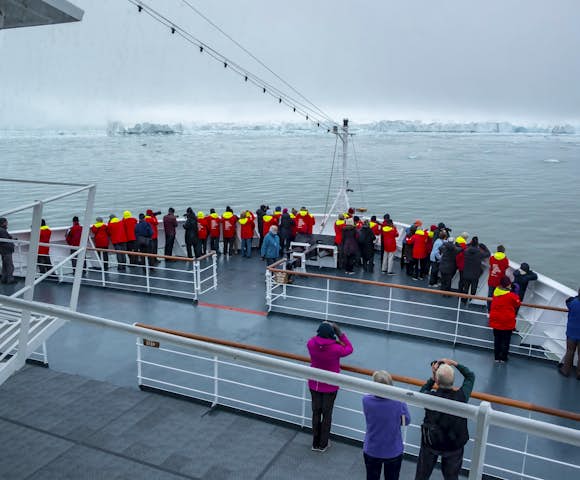 On the deck of MS Fram