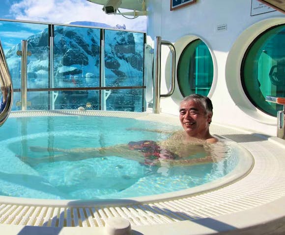 View from the hot tub on deck, MS Fram