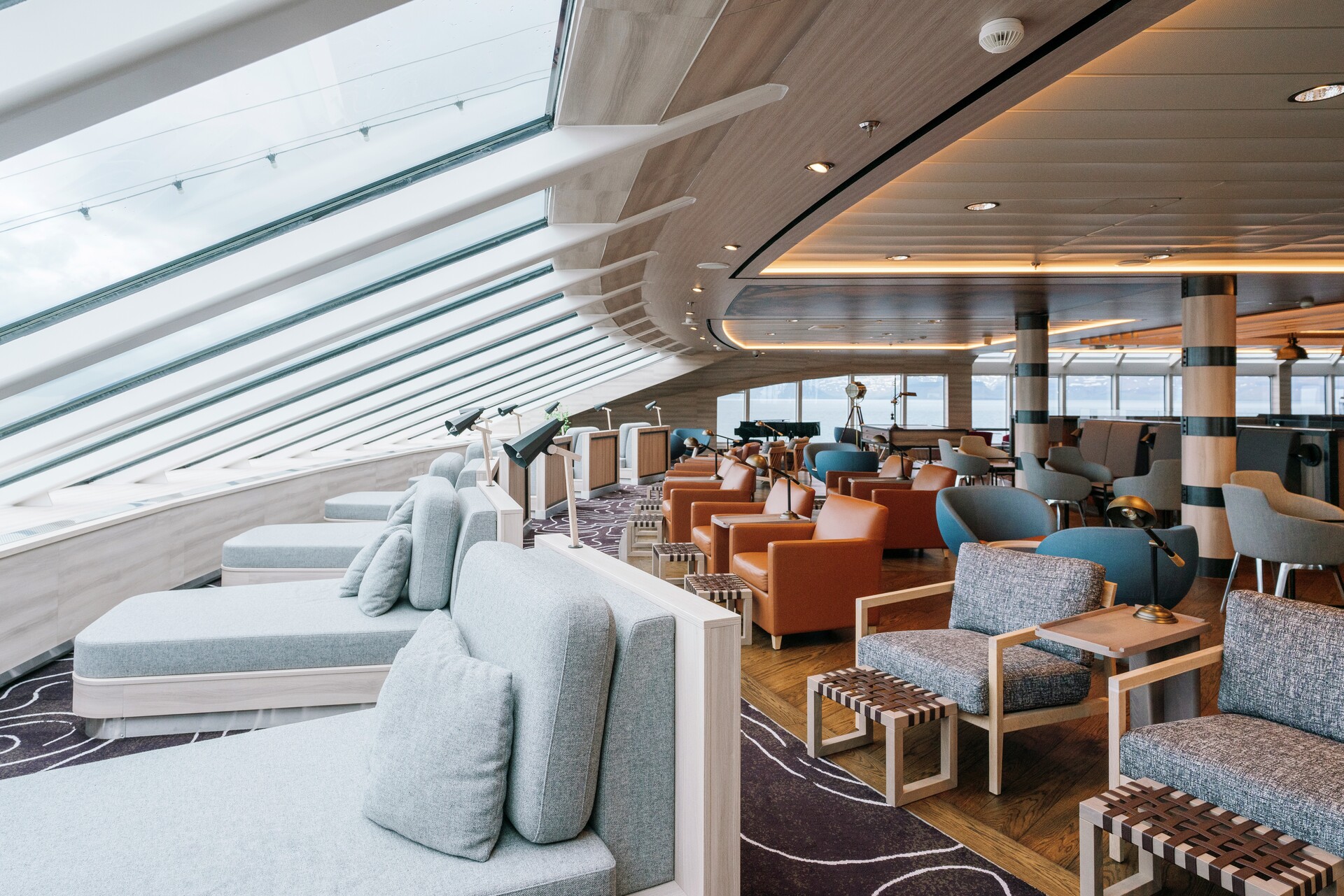 Explorer Lounge on board Fridtjof Nansen, Arctic ship