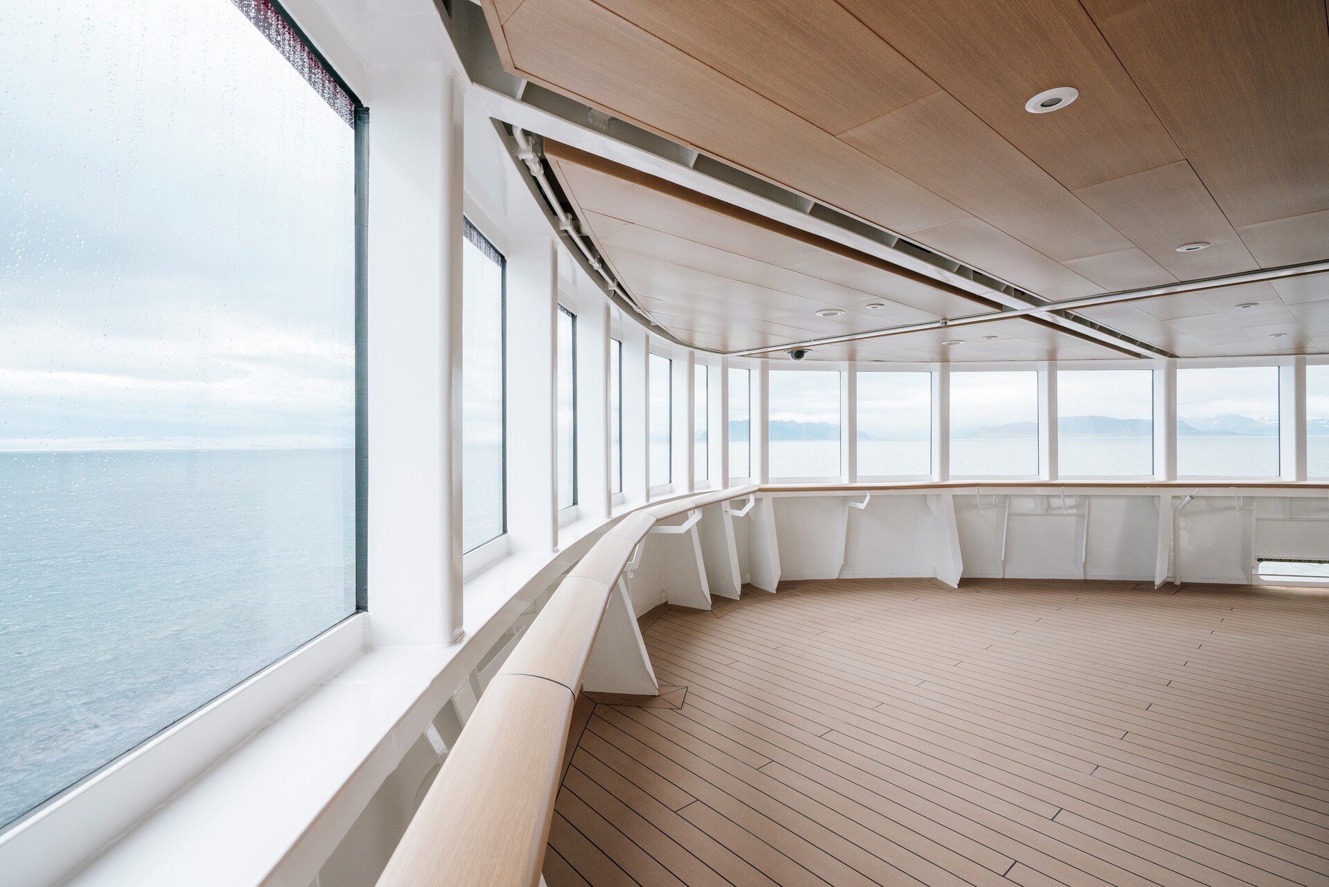 Inside Observation Deck on board Fridtjof Nansen, Arctic ship