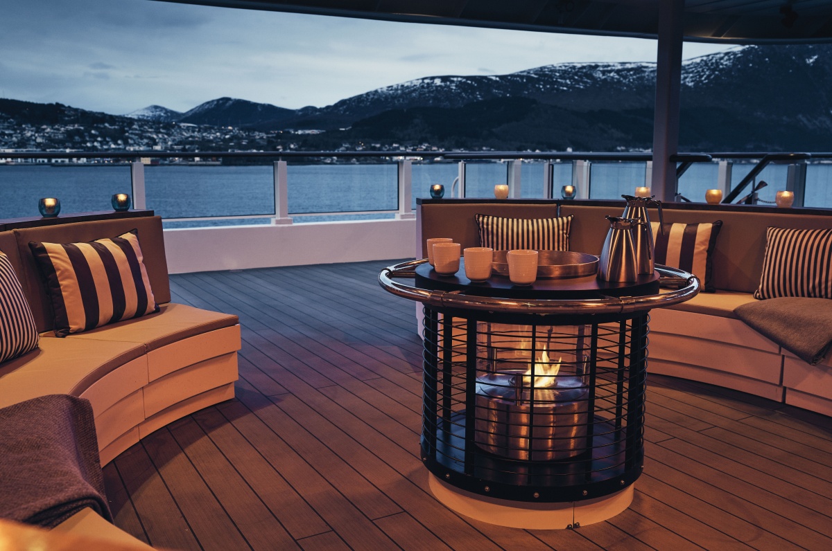 Firepit on the deck of NG Endurance, Arctic Vessel
