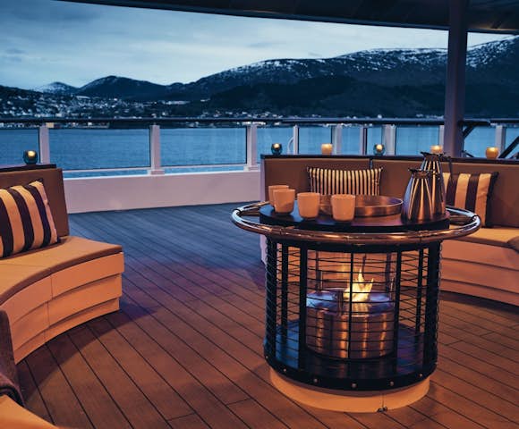 Firepit on the deck of NG Endurance, Arctic Vessel