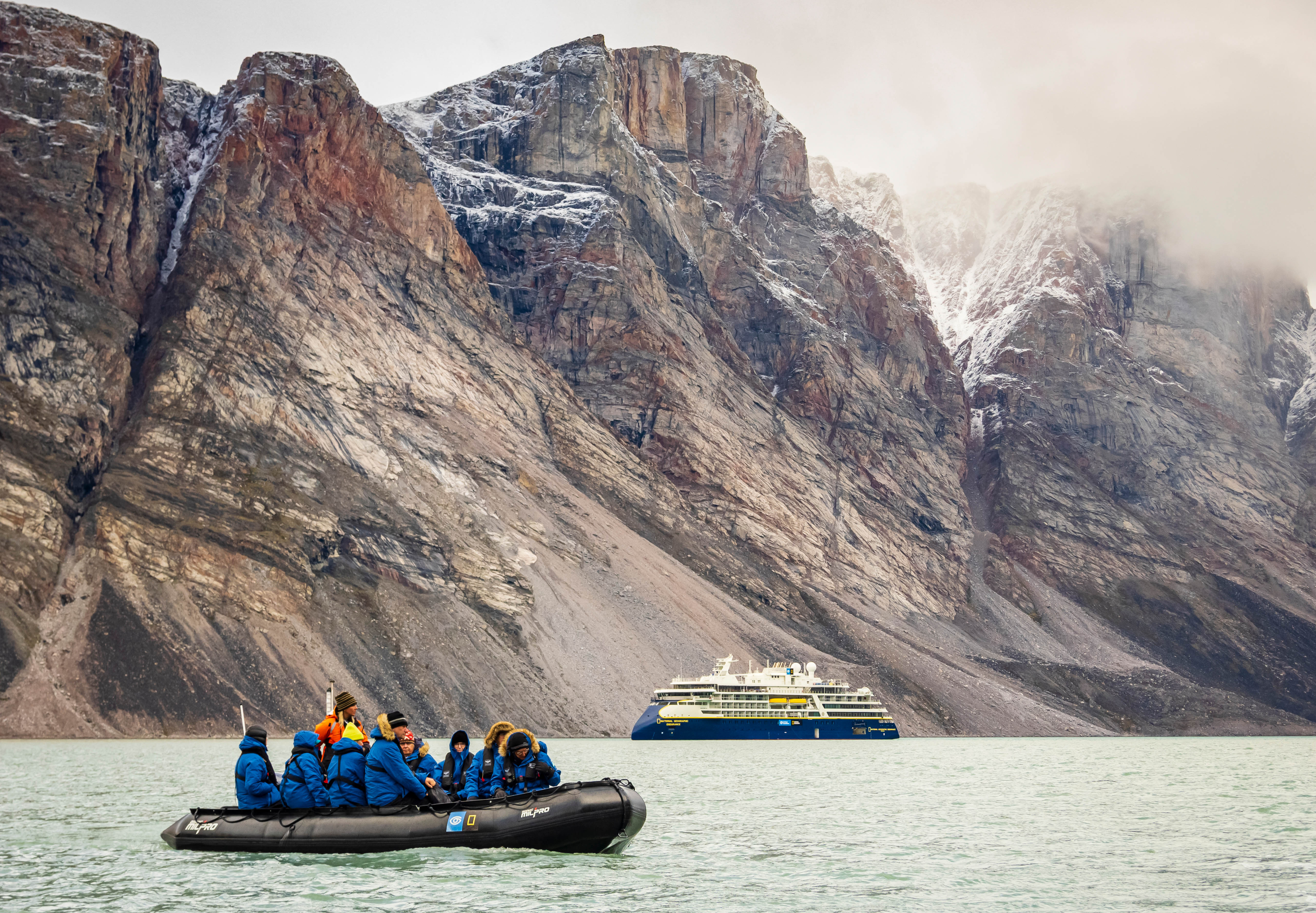 Zodiac excursion in the Buchan Gulf, Nunavut, Canada
