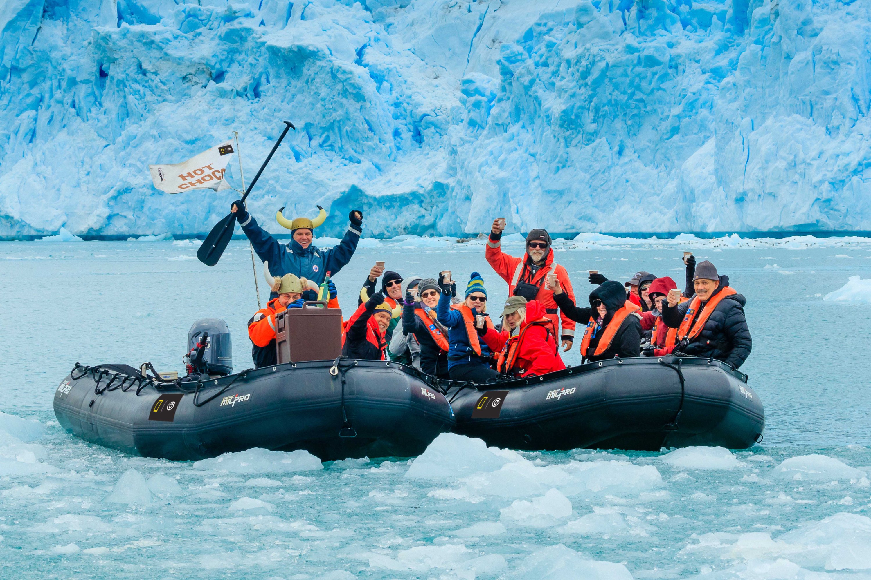 Zodiac excursion in the ice, Svalbard