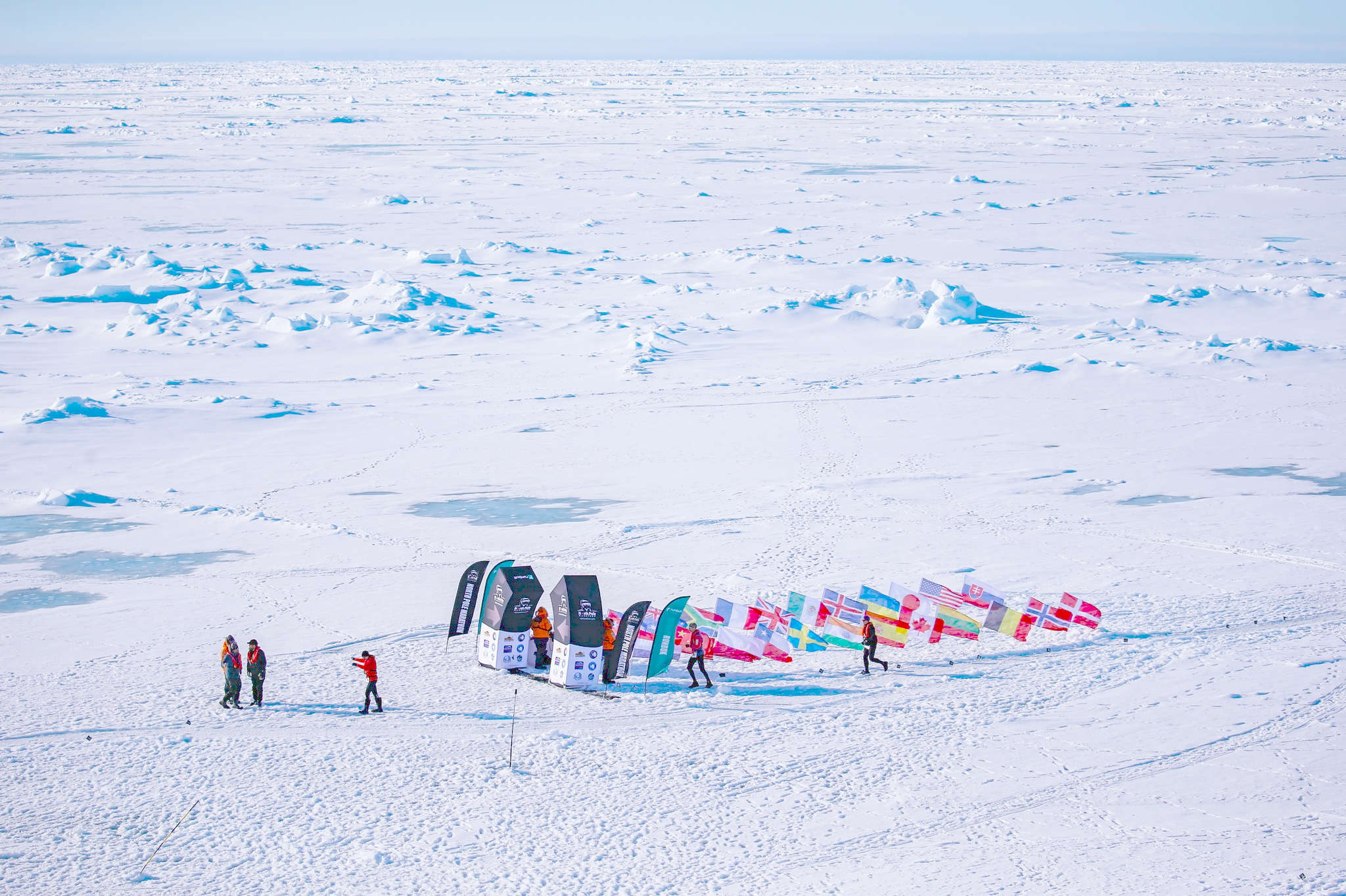 The North Pole Marathon finishing line