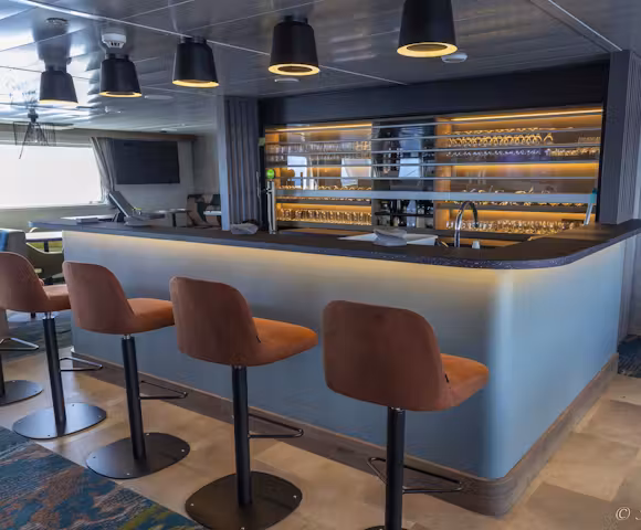 Observation lounge on the Ortelius Arctic ship