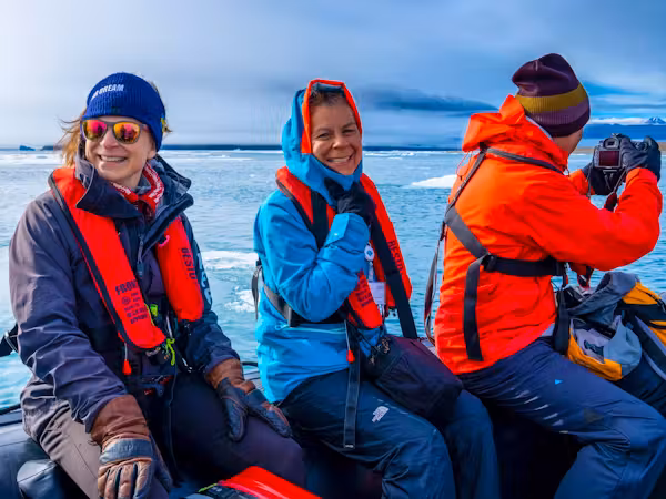Guests enjoying a zodiac trip