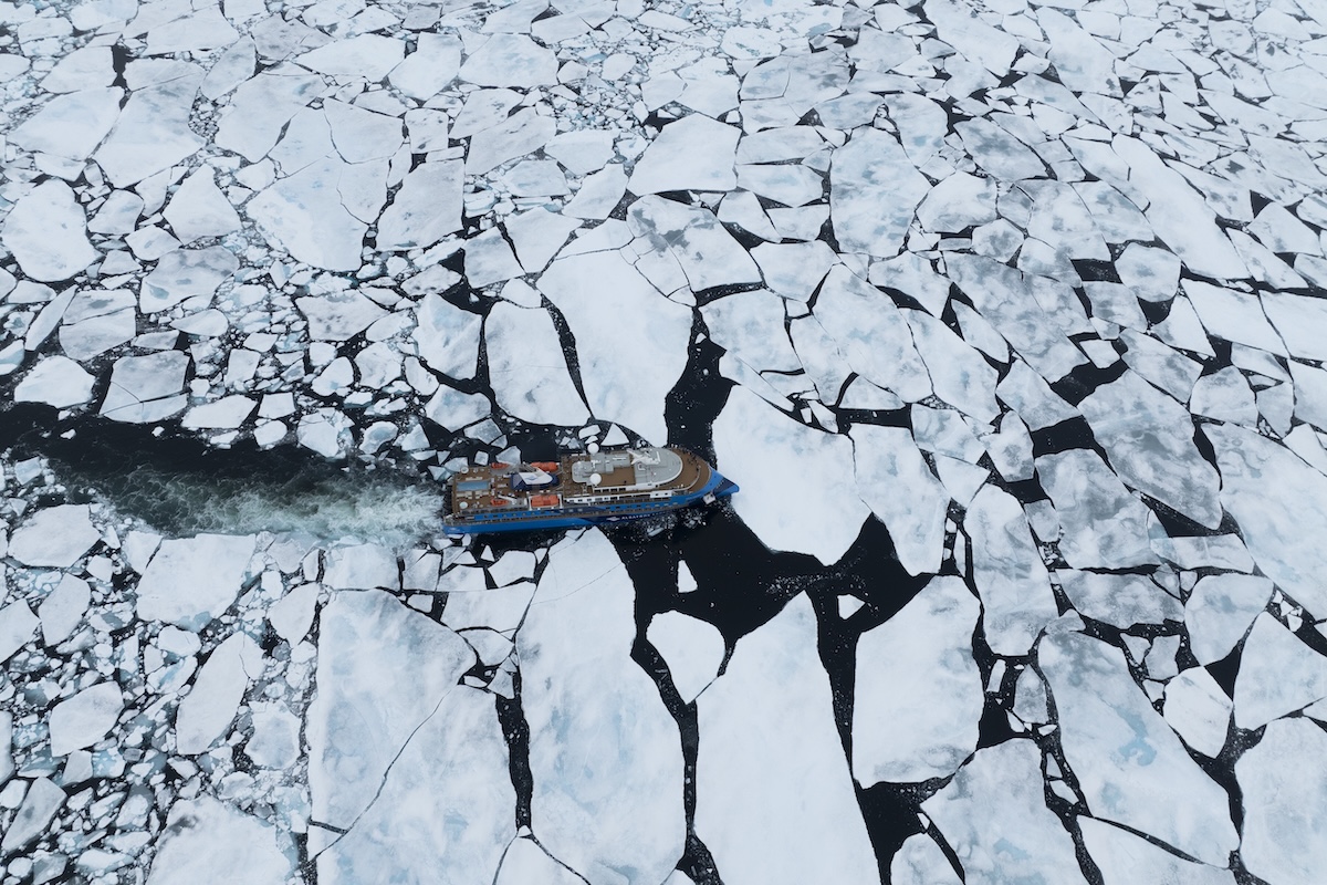 Navigating the pack ice, Svalbard