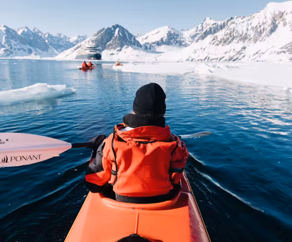 Kayaking excursion in the Arctic