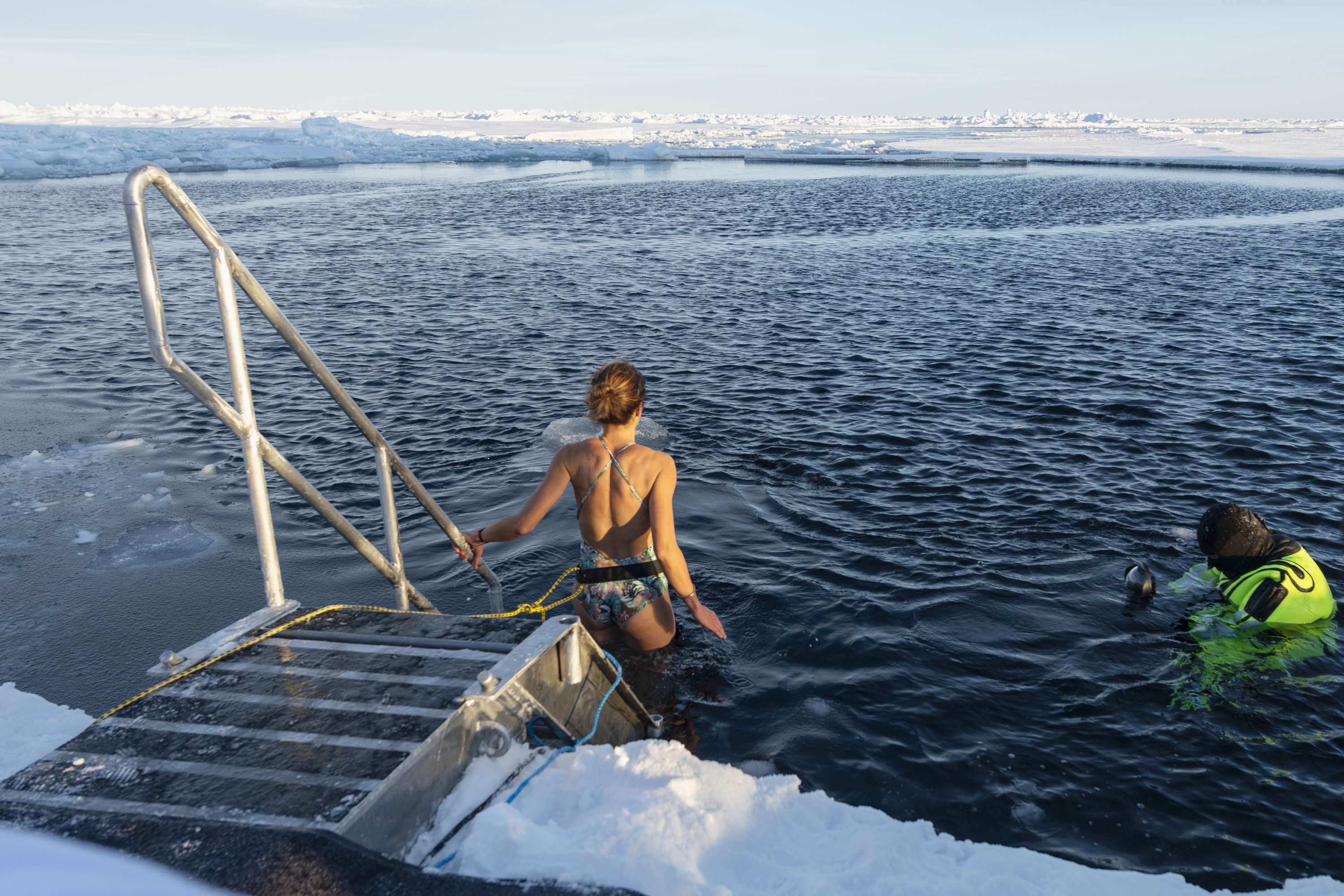 Taking a Polar plunge from Le Commandant Charcot