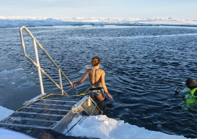 Taking a Polar plunge from Le Commandant Charcot