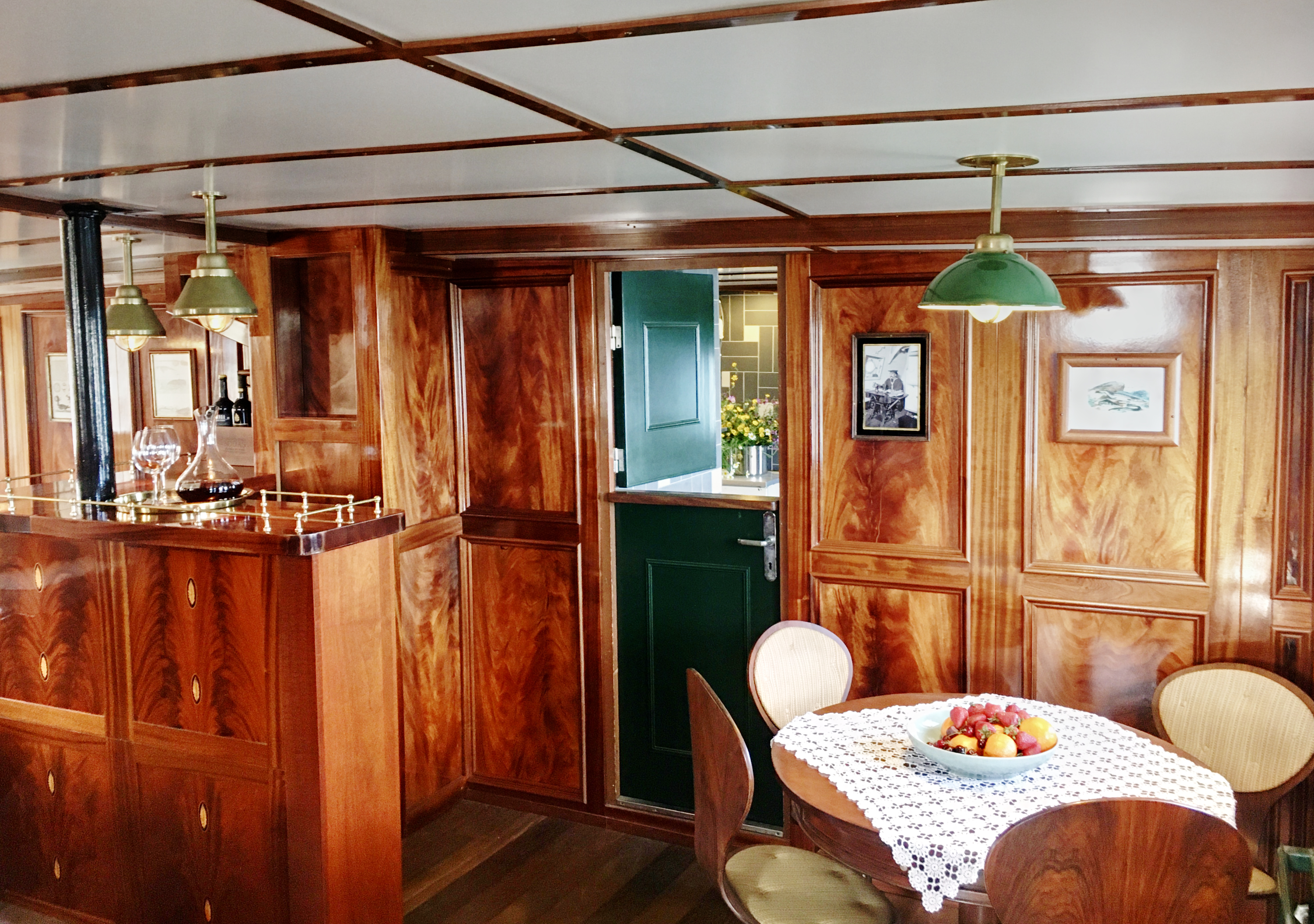 Bar area on the Balto, Arctic expedition ship