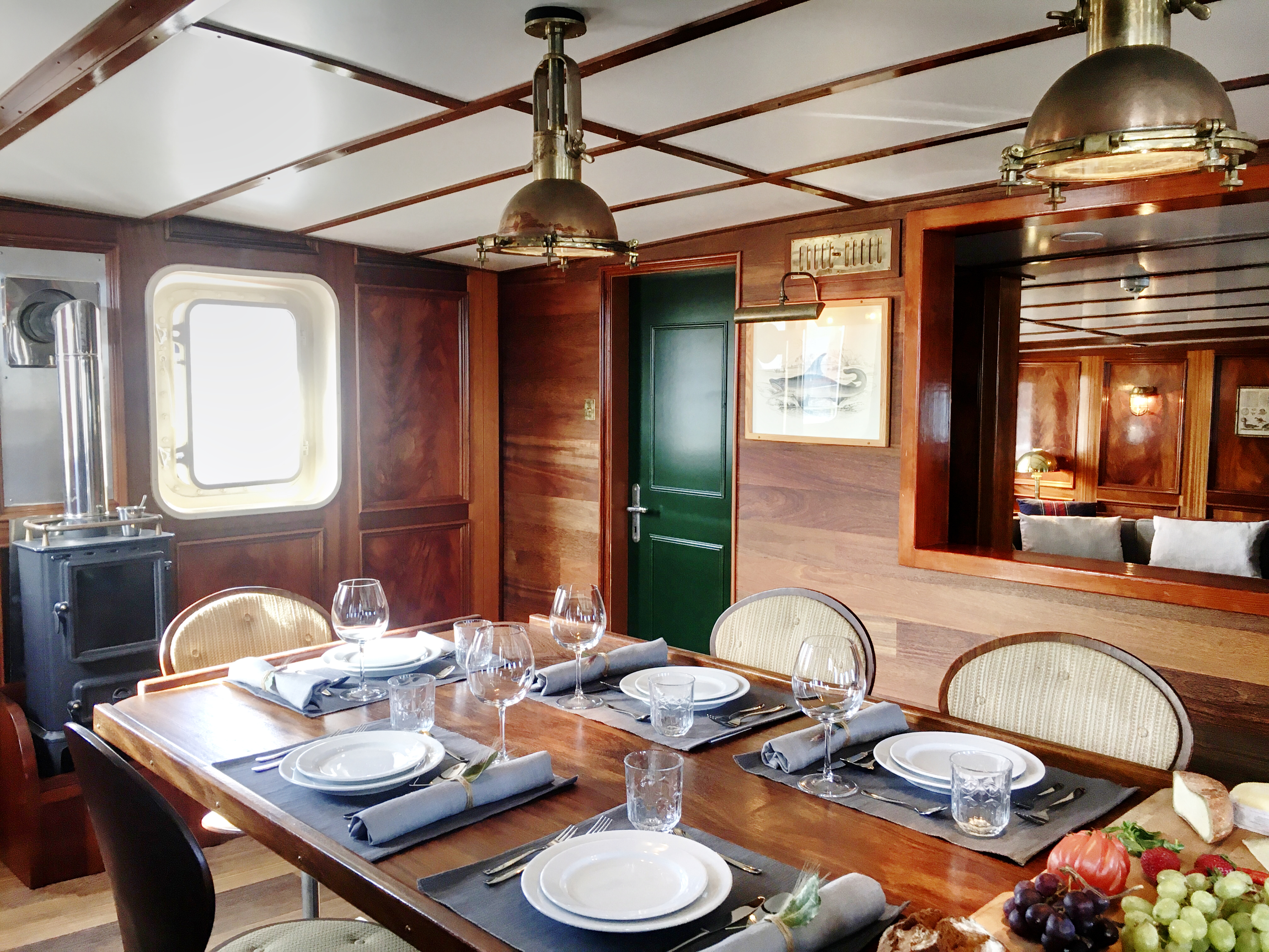 Dining area on the Balto, Arctic expedition ship