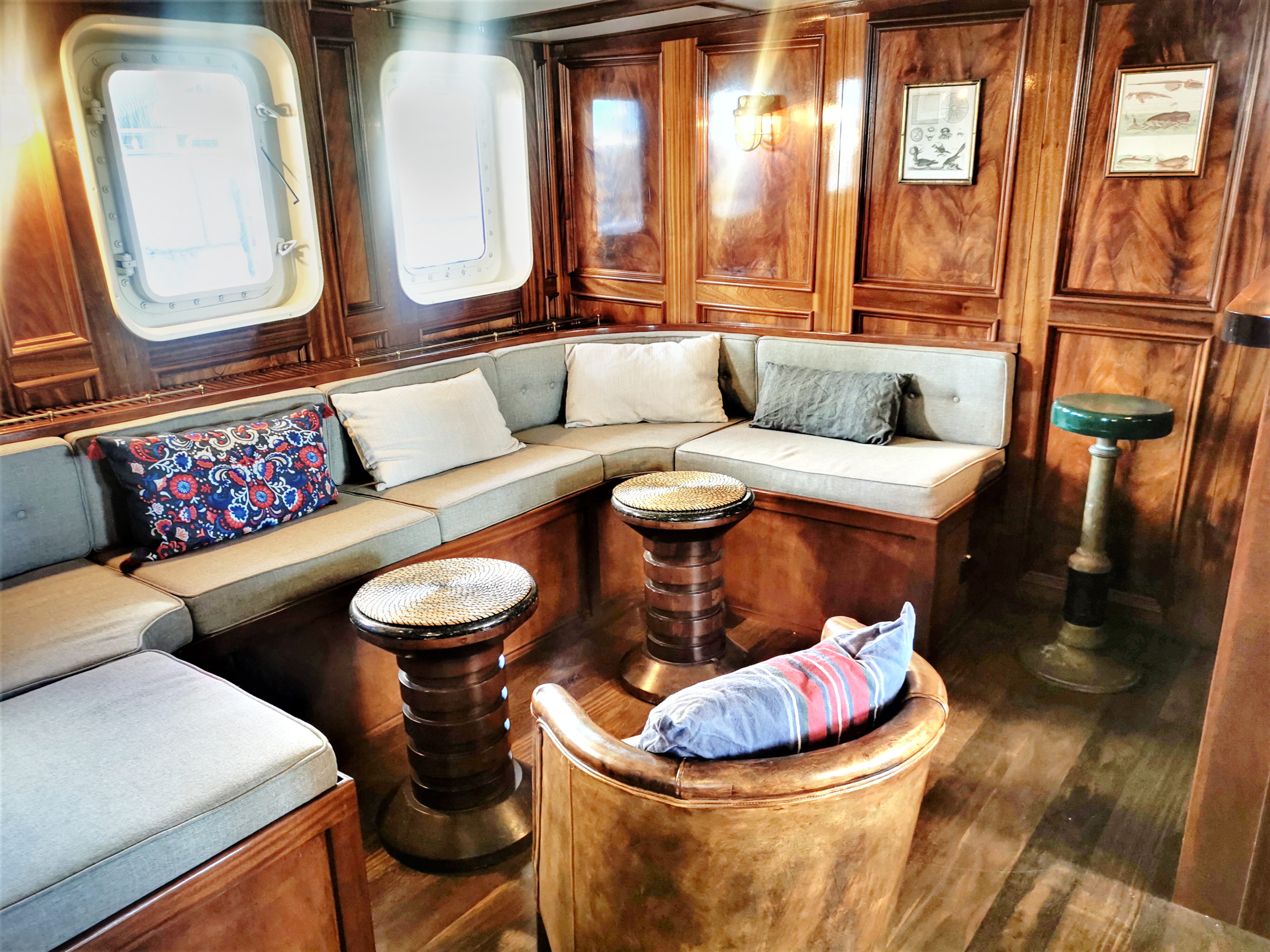  Lounge area on the Balto, Arctic expedition ship