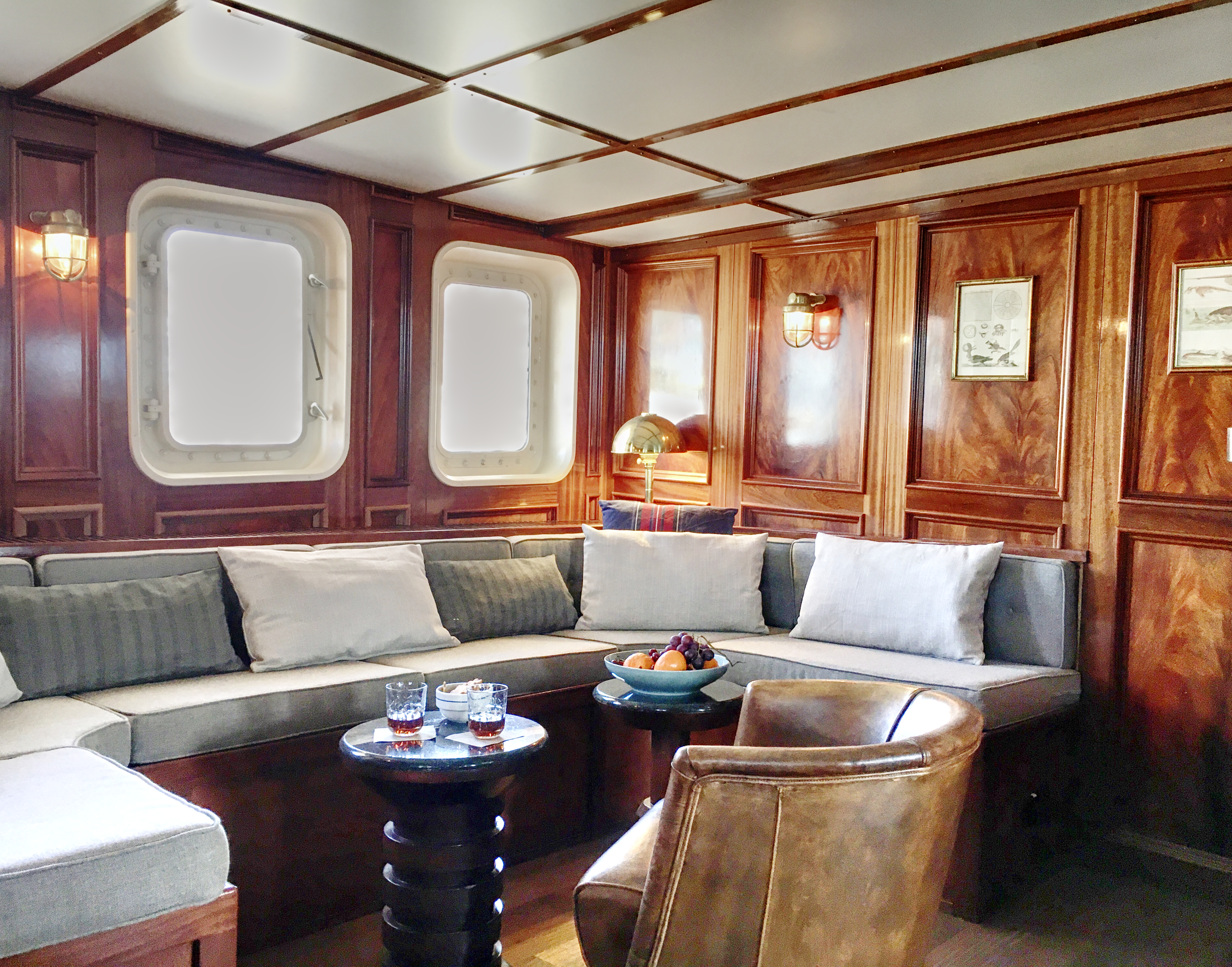 Lounge area on the Balto, Arctic expedition ship