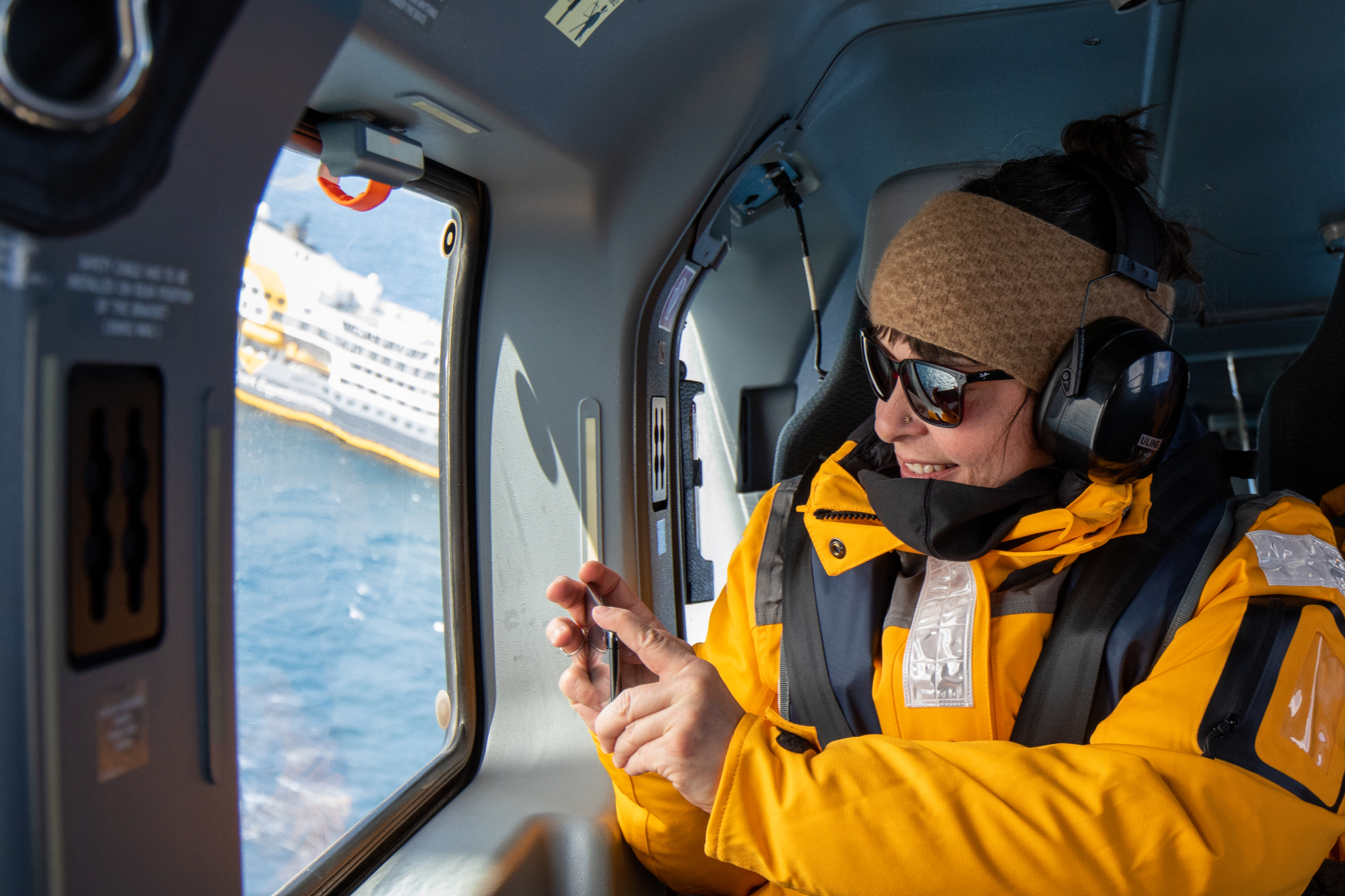 Enjoying a flightseeing trip