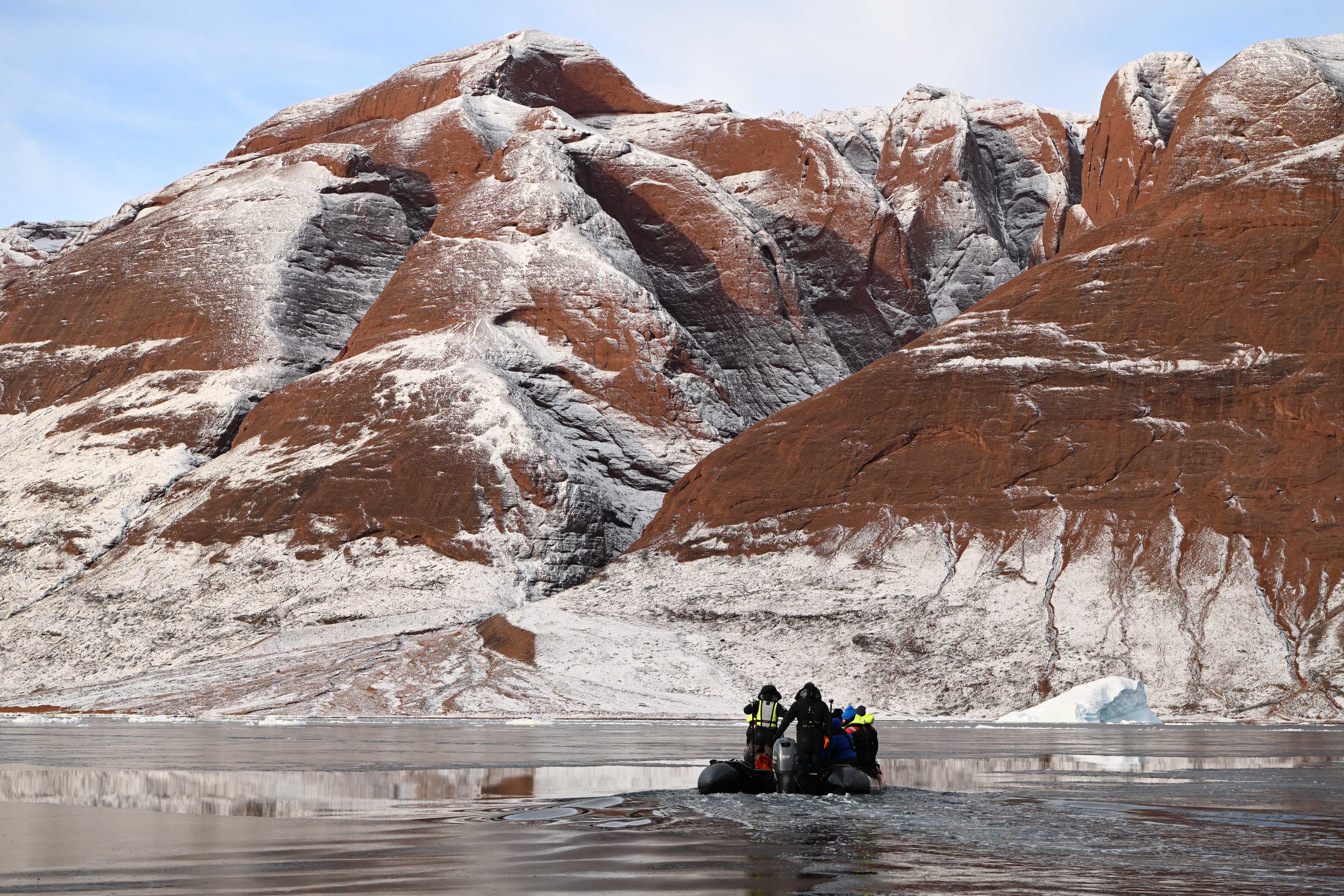 Zodiac excursion in Scoresbysund, Greenland