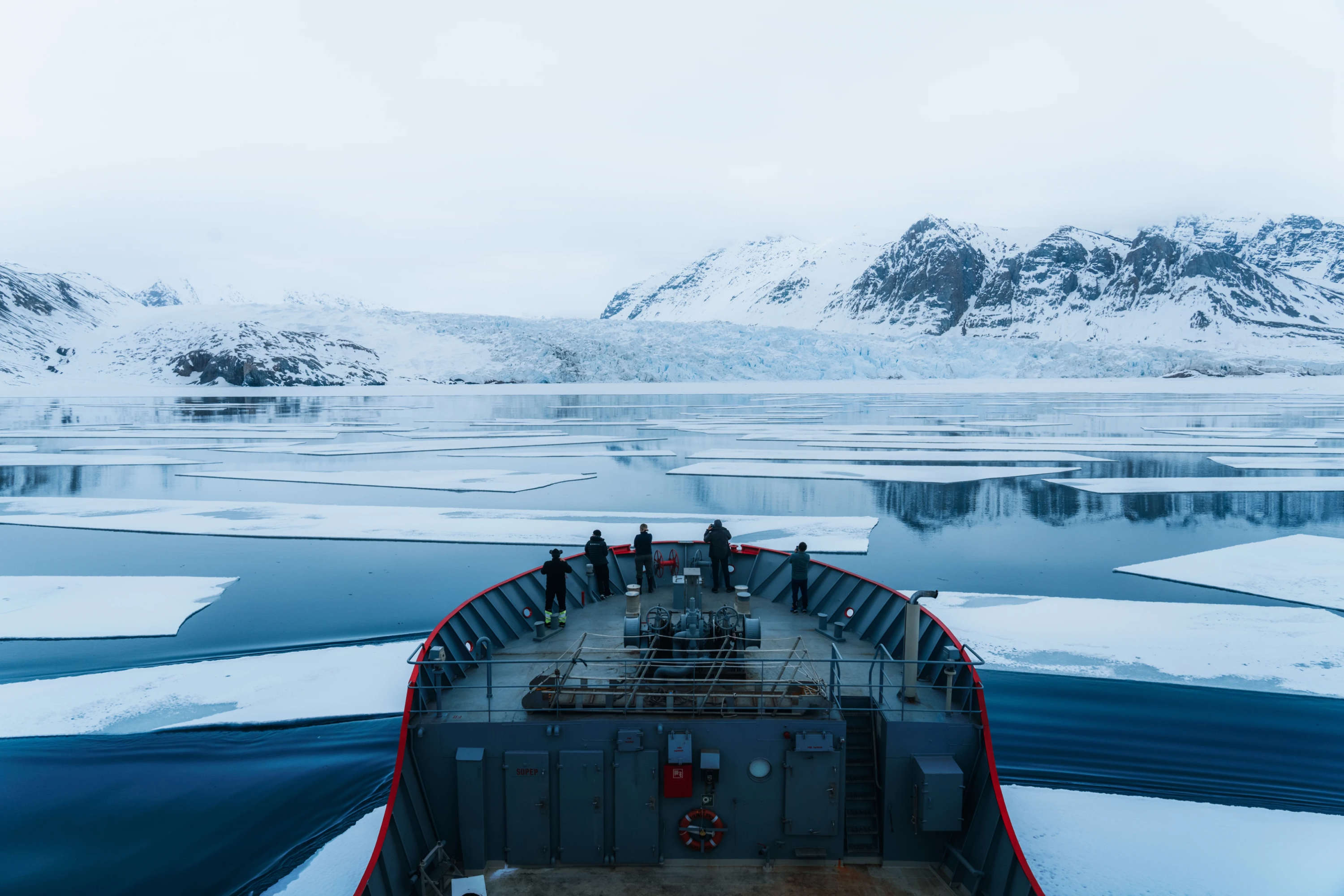 MV Vikingfjord in pack ice at Svalbard