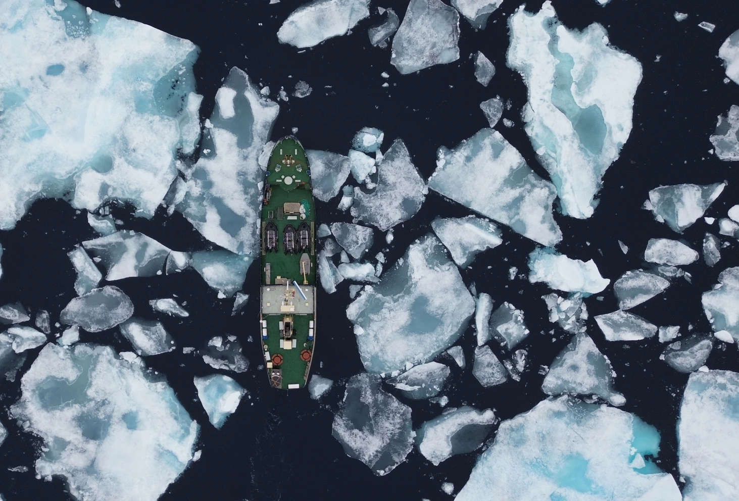 MV Freya in ice near Svalbard