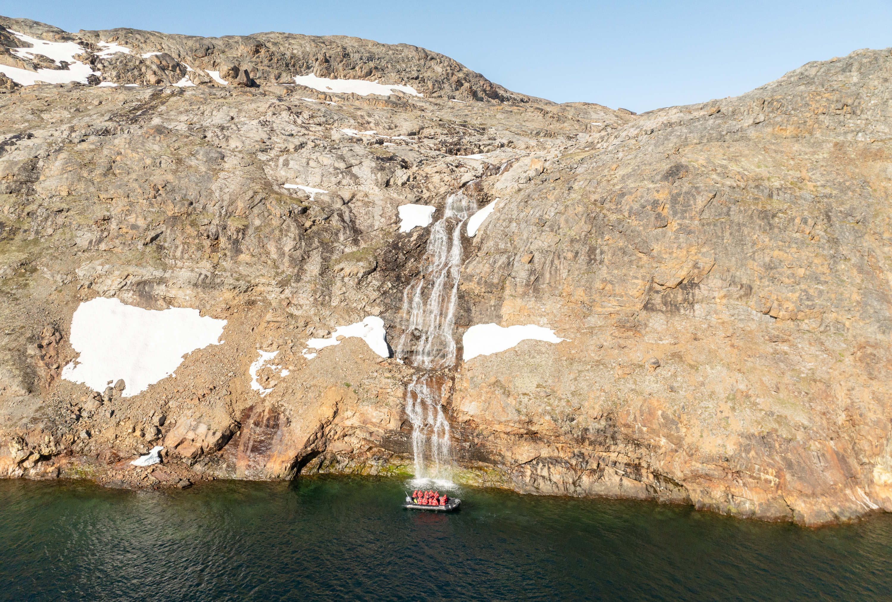 Zodiac at Lower Savage Islands, Canada