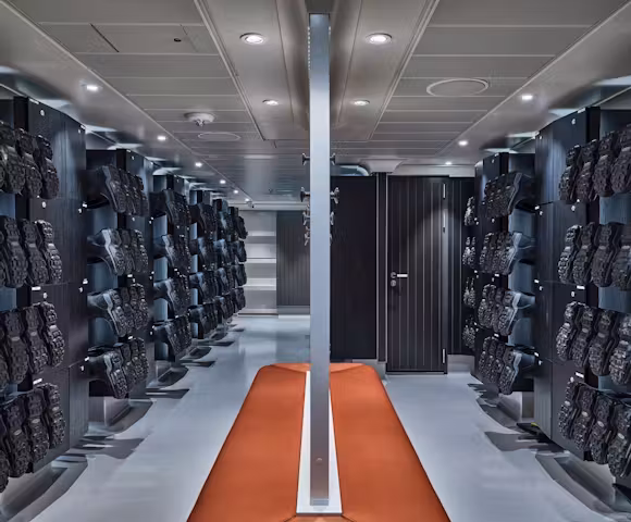 Mud Room onboard SIlver Endeavour, Arctic Vessel