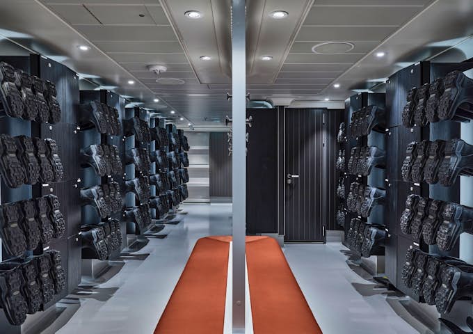Mud Room onboard SIlver Endeavour, Arctic Vessel
