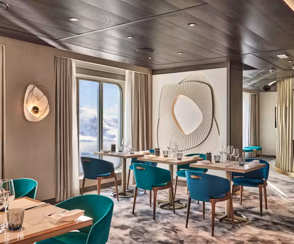 The restaurant onboard Silver Endeavour, Arctic Vessel