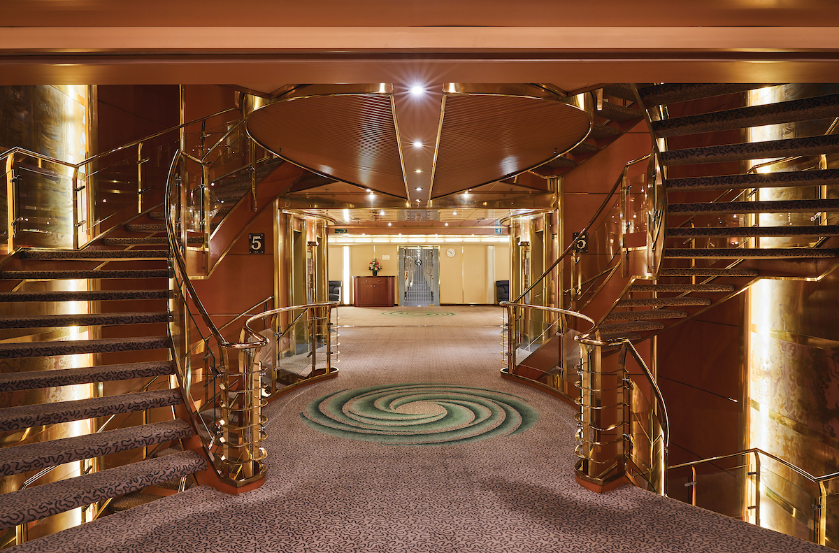 Foyer area on board Silver Wind, Arctic vessel
