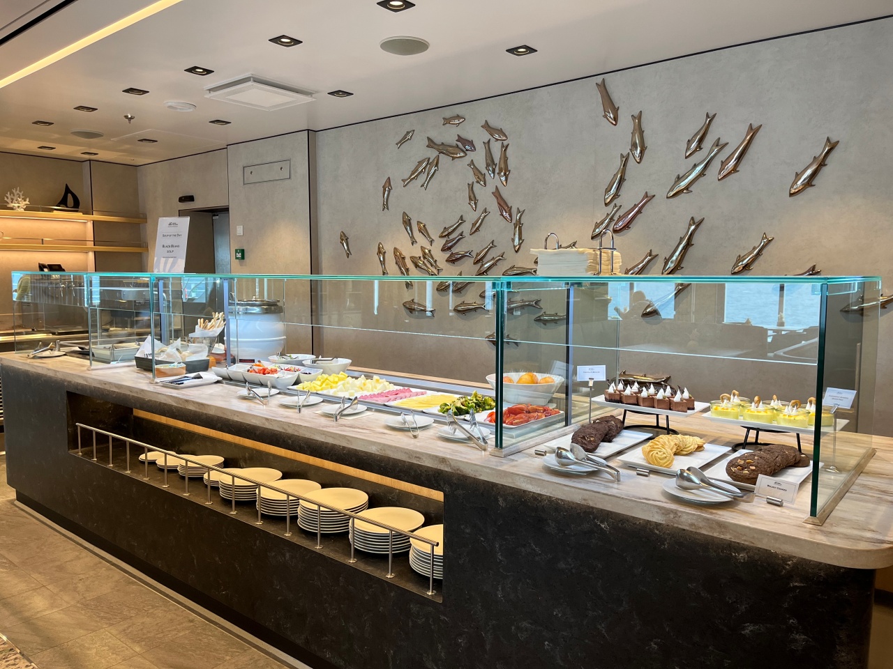 Club Lounge - light lunch buffet onboard SH Vega, Arctic vessel