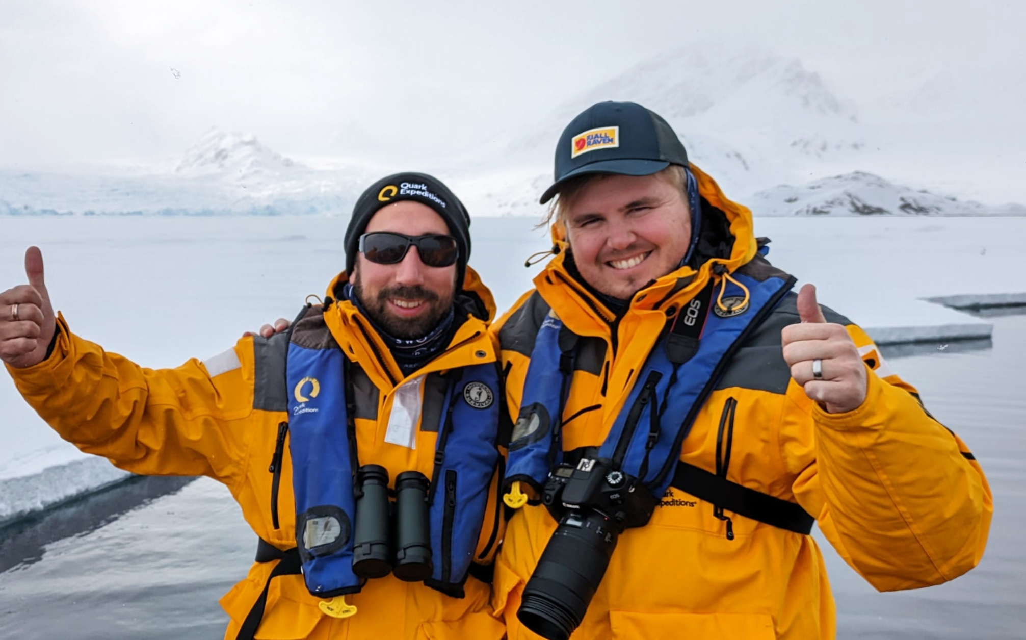 Enjoying the Arctic with fellow Swooper Nardus, right