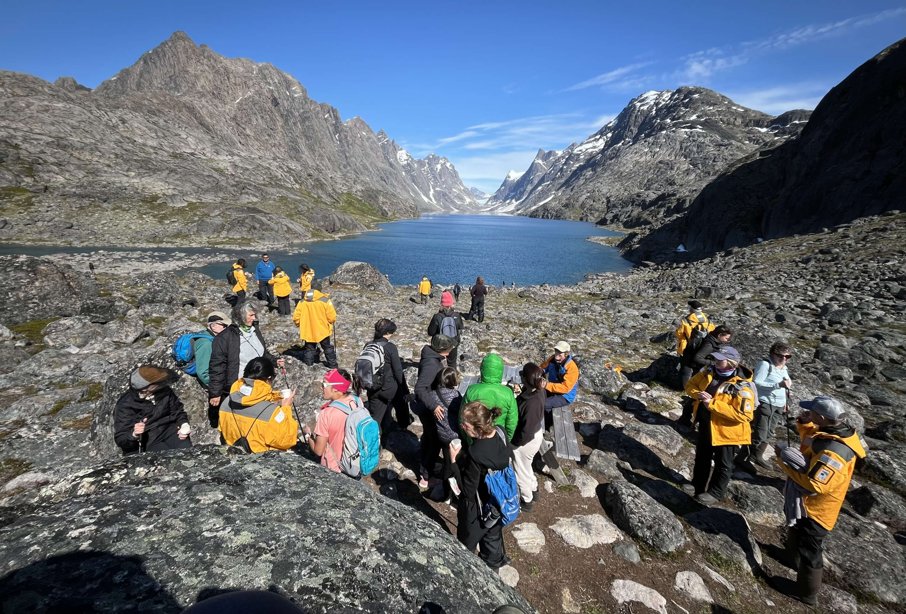 Hike to a lake in West Greenland