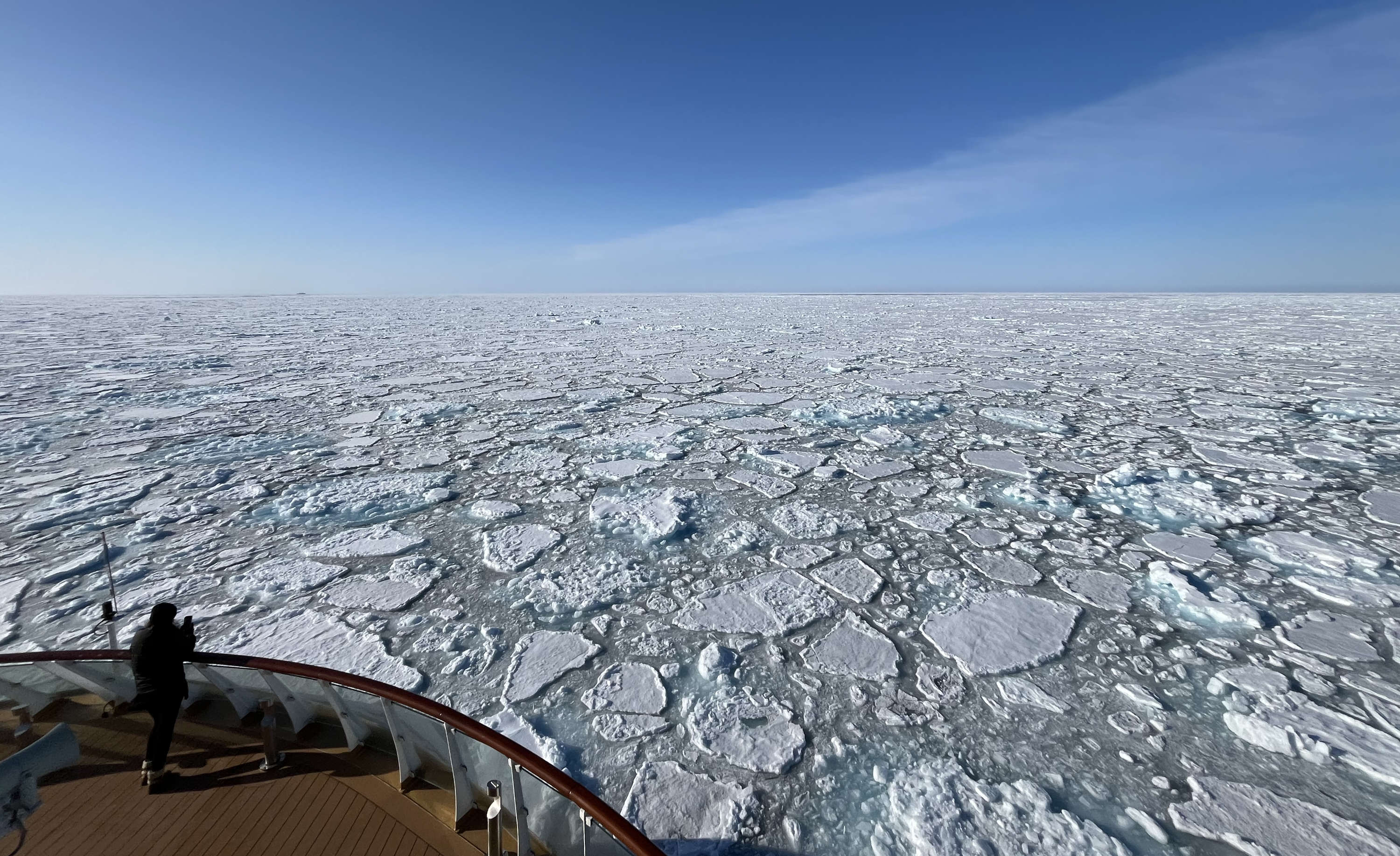 Navigating through pack ice, Svalbard