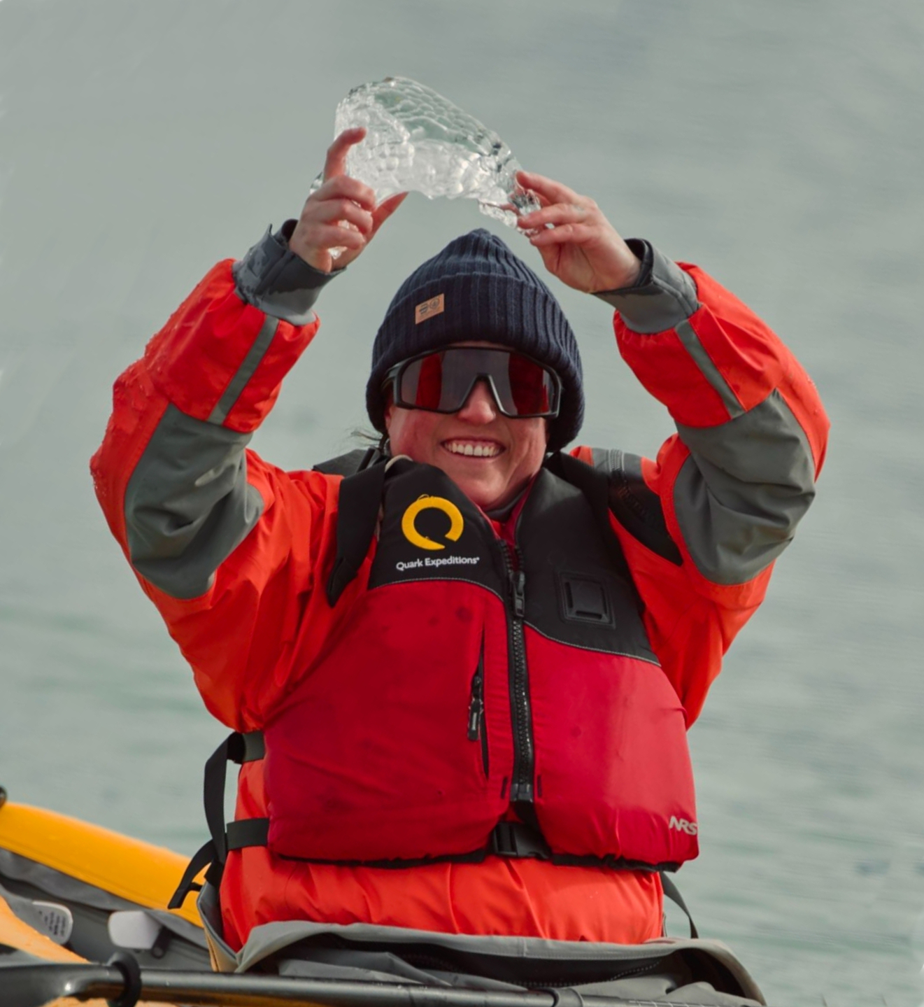 Candice on a kayaking excursion in Svalbard