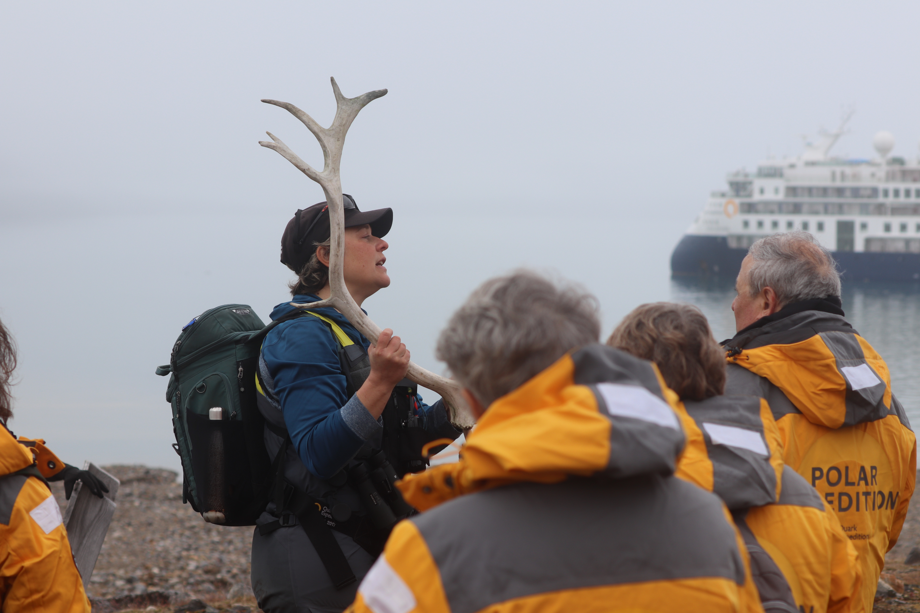 Guide leading an excursion