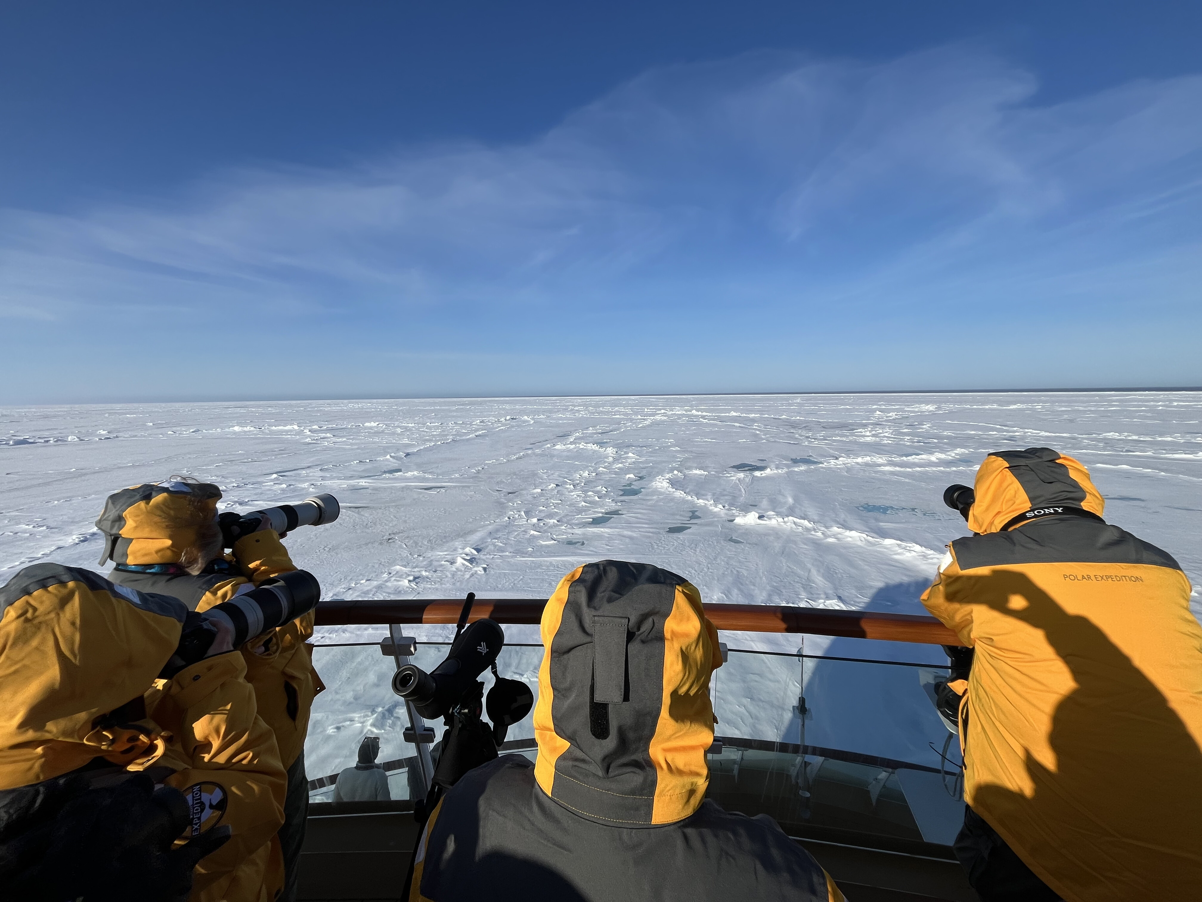 Photographing the pack ice near Svalbard