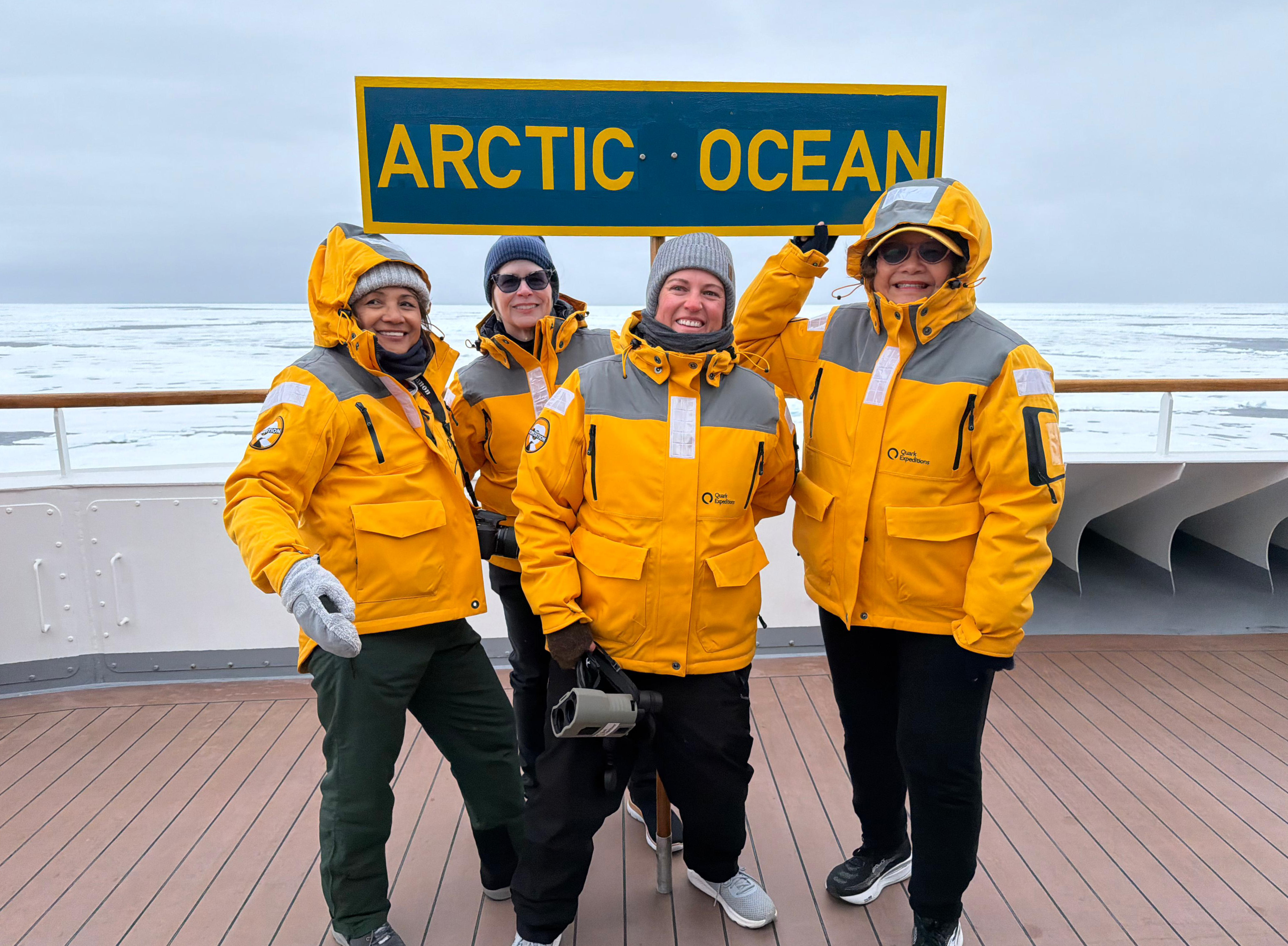 Candice in the Arctic (third from left)