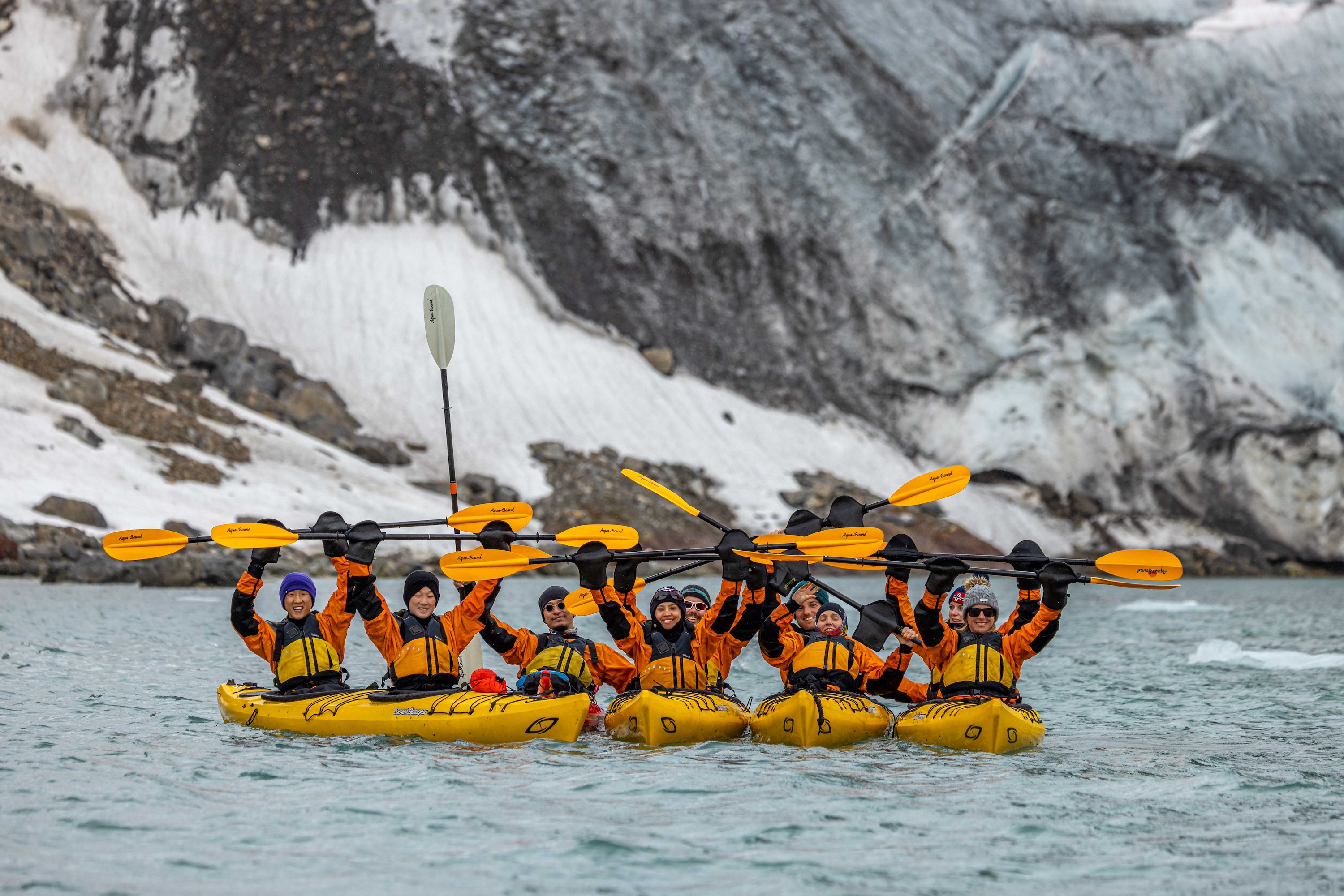 Kayaking in Hamiltonbukta, Svalbard