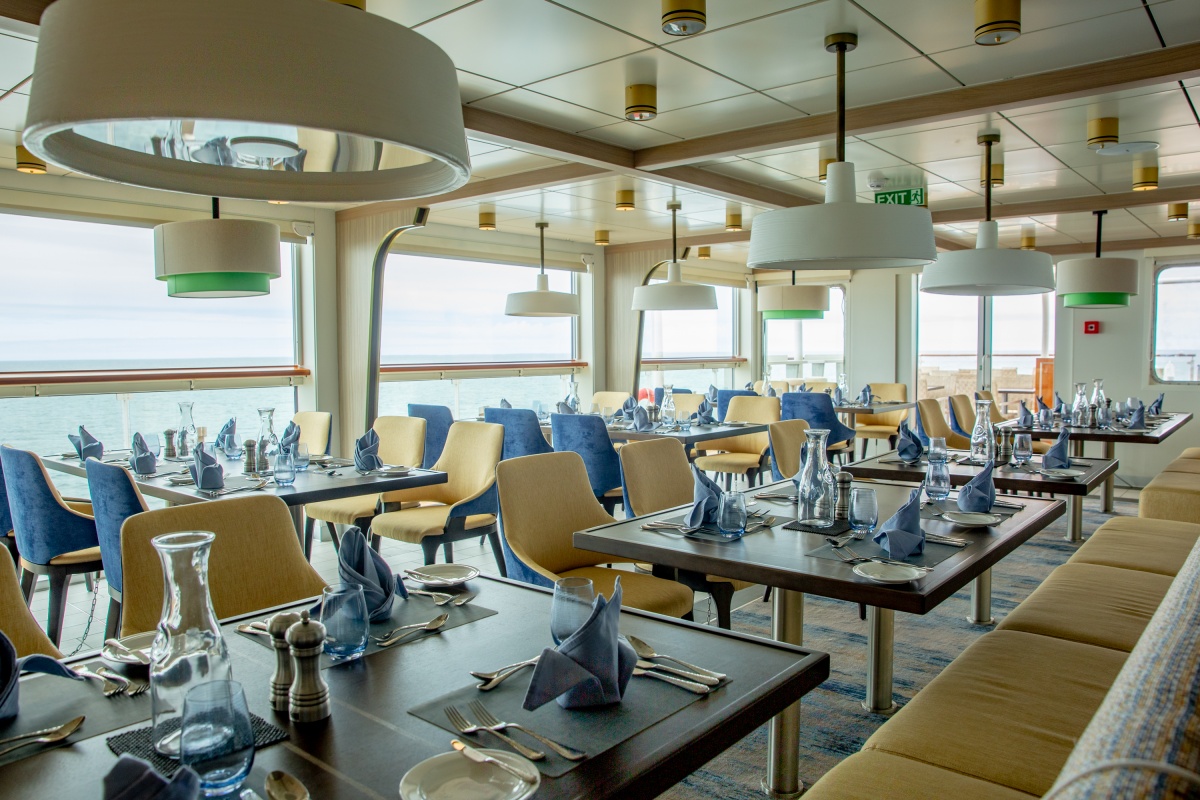 Rockhopper restaurant on the Sylvia Earle, an Arctic ship