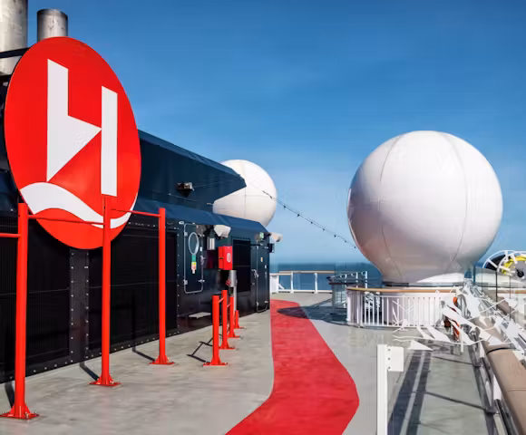 Running track on deck of the Roald Amundsen Arctic ship