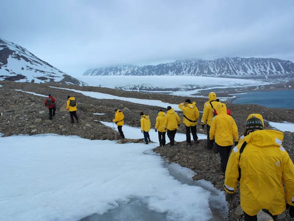Hiking in the changeable weather of Svalbard