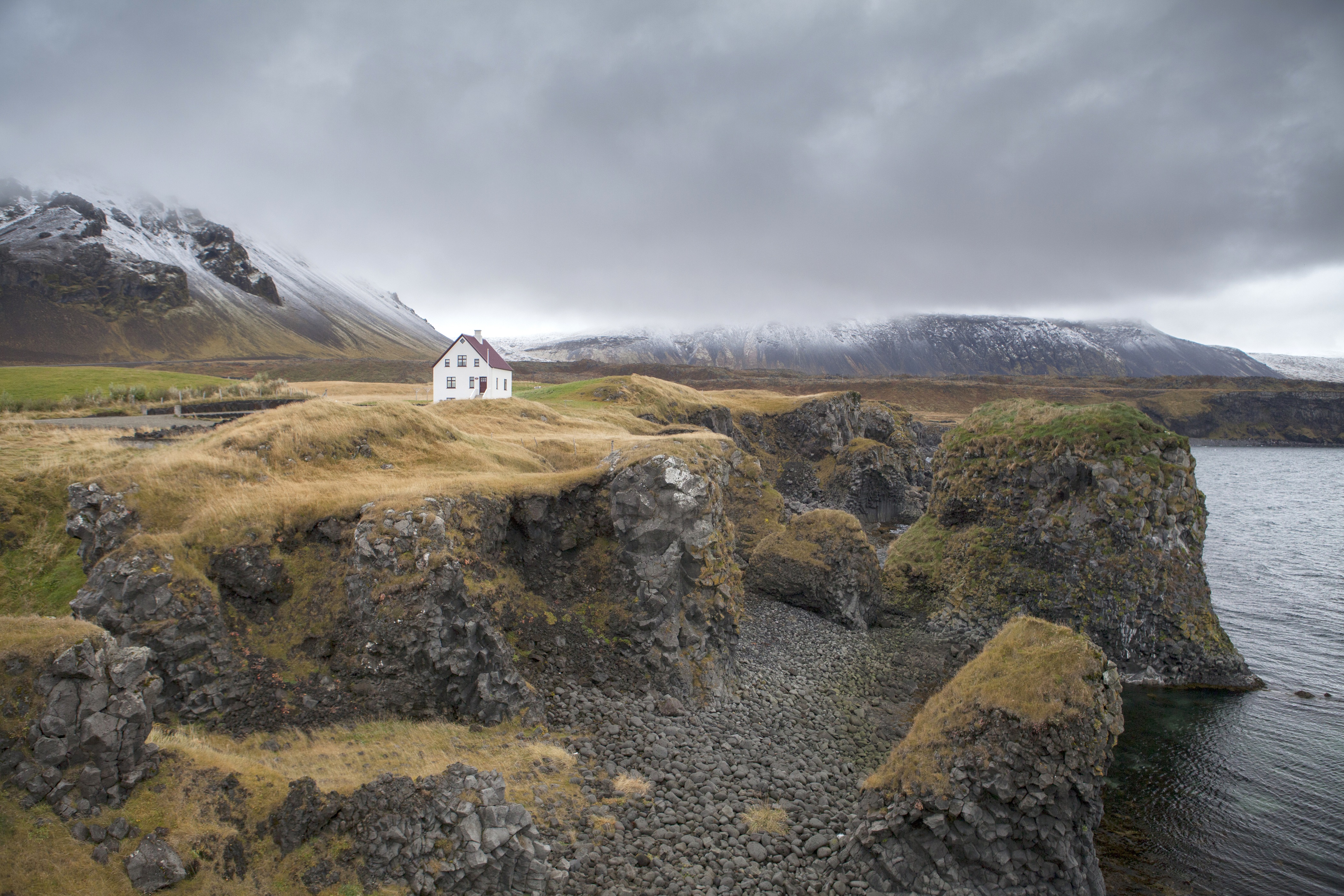Remote cottage on the coast of Iceland