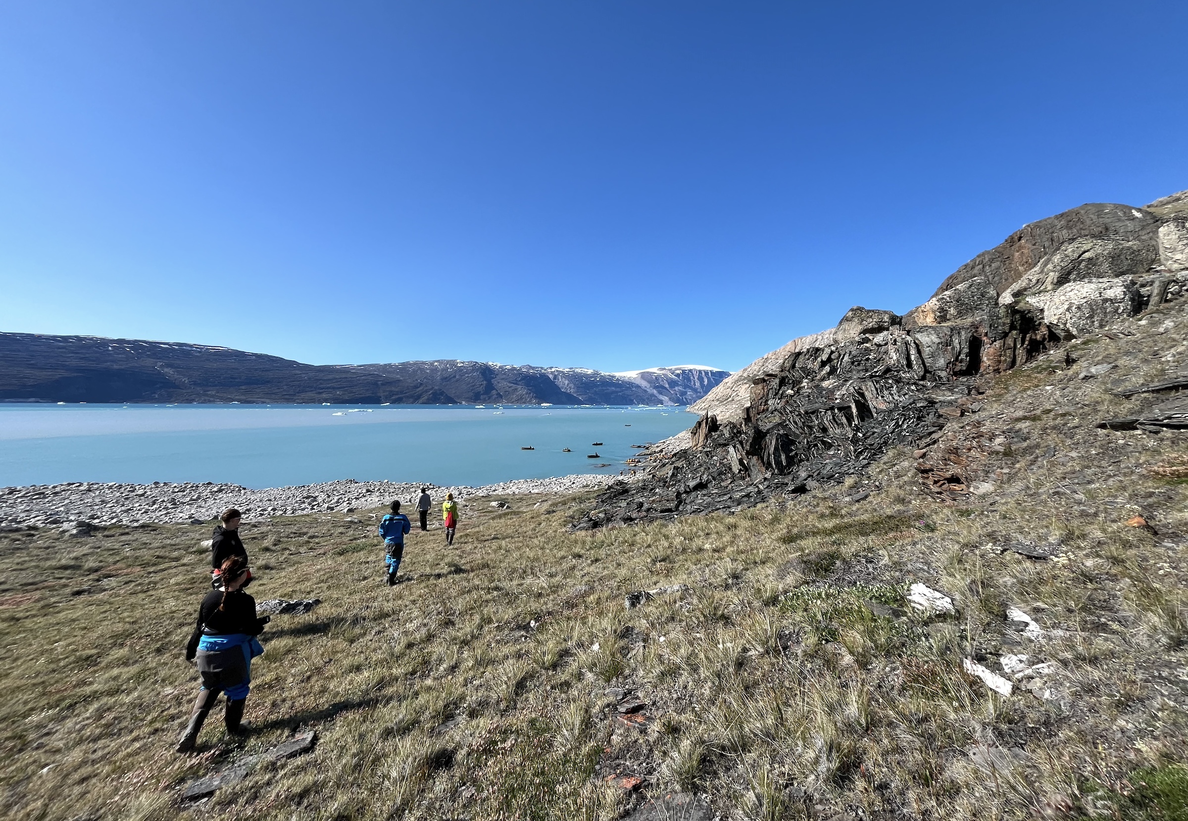Hiking by the water in West Greenland