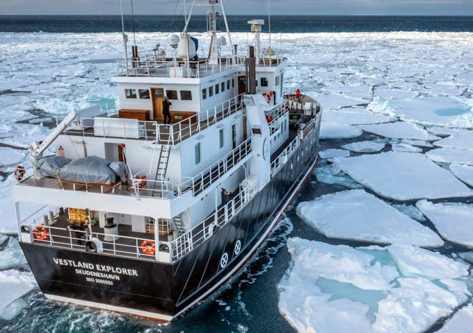 Arctic ship Explorer navigates the ice